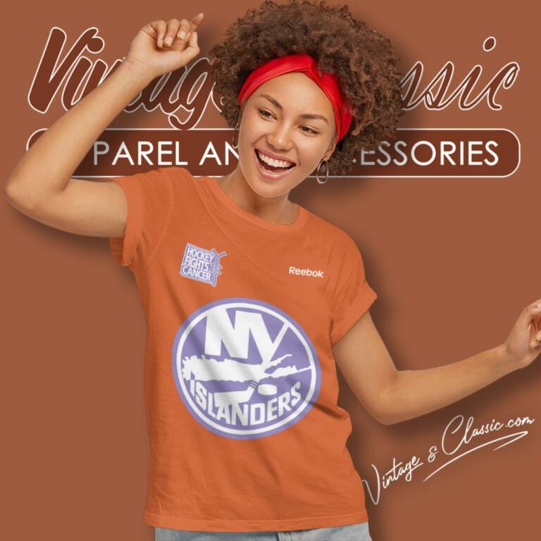 New York Islanders Reebok Hockey Fights Cancer Primary Team Women T Shirt New York Islanders Reebok Hockey Fights Cancer Primary Team Women T Shirt
