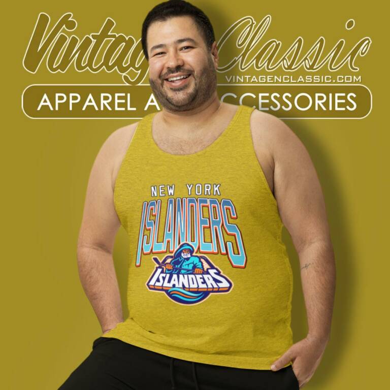 New York Islanders The Fisherman 1990s Retro Nhl Tank Top Racerback New York Islanders The Fisherman 1990s Retro Nhl Tank Top Racerback