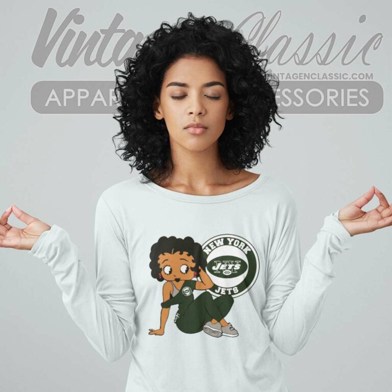New York Jets Betty Boop Long Sleeve Tee New York Jets Betty Boop Long Sleeve Tee