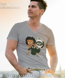 New York Jets Betty Boop V Neck TShirt