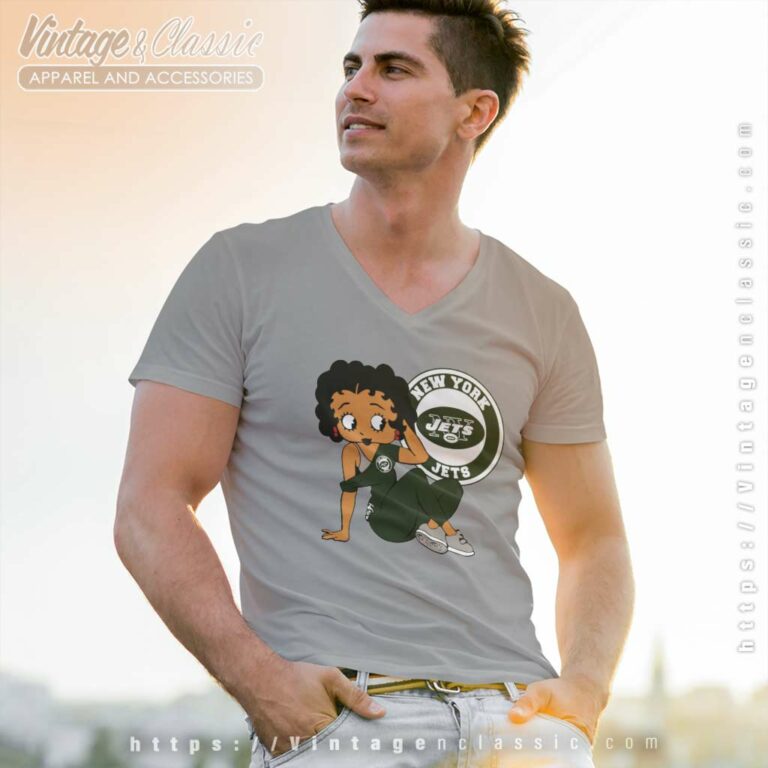 New York Jets Betty Boop V Neck TShirt New York Jets Betty Boop V Neck TShirt