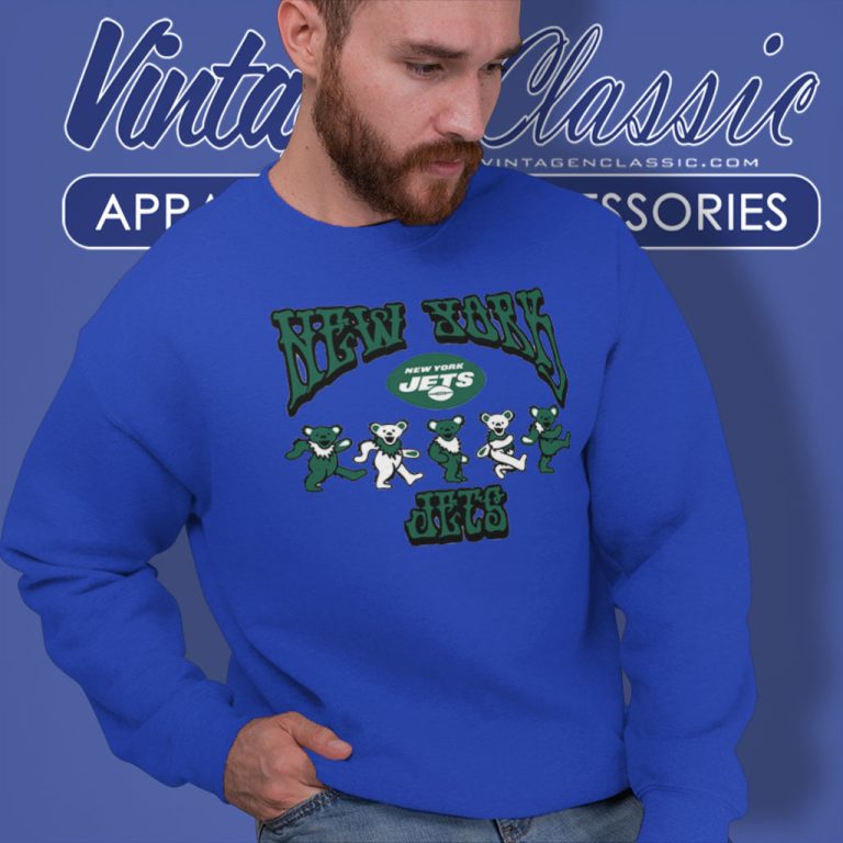 New York Jets Grateful Dead Dancing Bears Sweatshirt New York Jets Grateful Dead Dancing Bears Sweatshirt