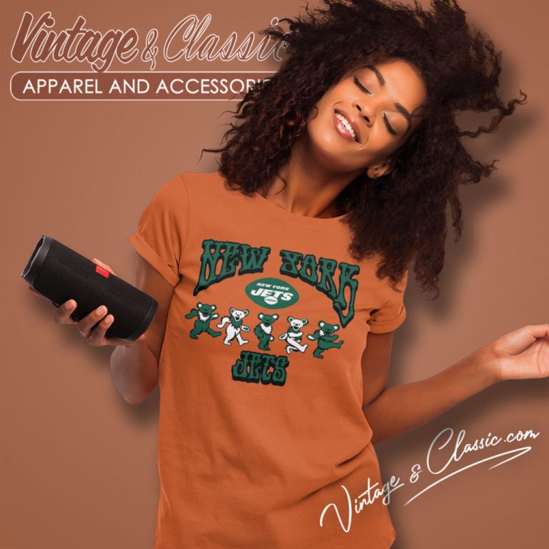 New York Jets Grateful Dead Dancing Bears Women T Shirt New York Jets Grateful Dead Dancing Bears Women T Shirt