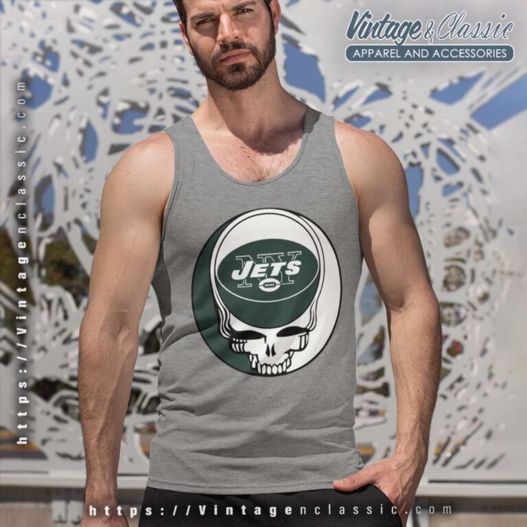 New York Jets Grateful Dead Steal Your Face Tank Top Racerback New York Jets Grateful Dead Steal Your Face Tank Top Racerback