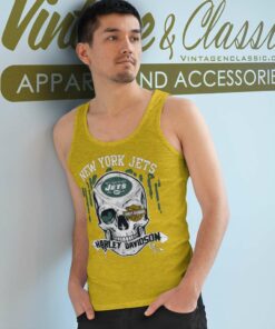 New York Jets Harley Daivsion Skull Tank Top Racerback