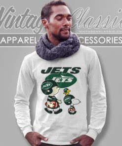 New York Jets Lets Play Football Together Snoopy Shirt Long Sleeve Tee