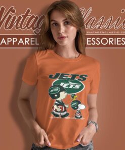 New York Jets Lets Play Football Together Snoopy Shirt Women T shirt