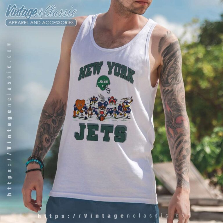 New York Jets Looney Tunes Graphic Tank Top Racerback New York Jets Looney Tunes Graphic Tank Top Racerback