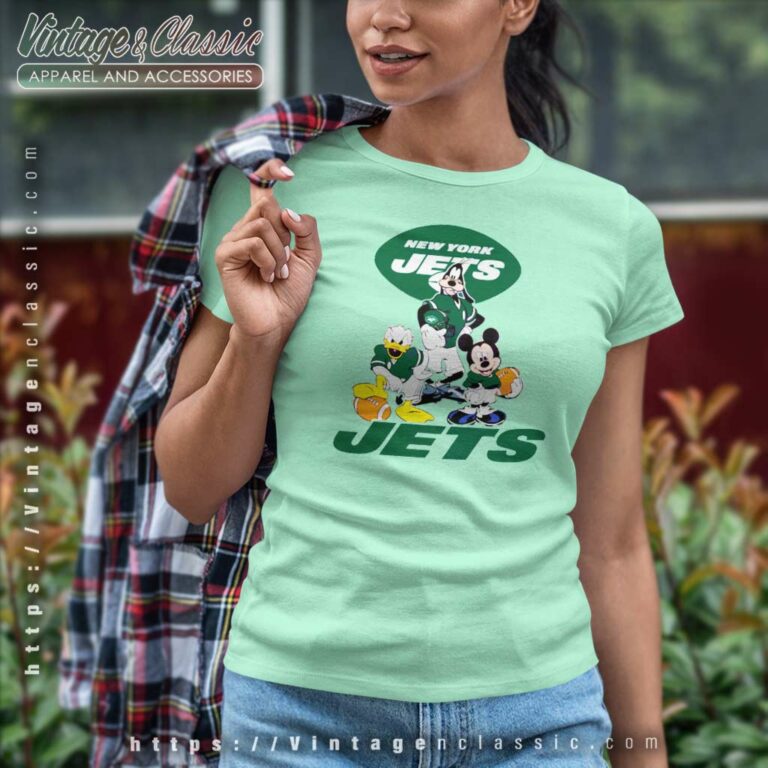 New York Jets Mickey Mouse Donald Duck Goofy Football Women TShirt New York Jets Mickey Mouse Donald Duck Goofy Football Women TShirt