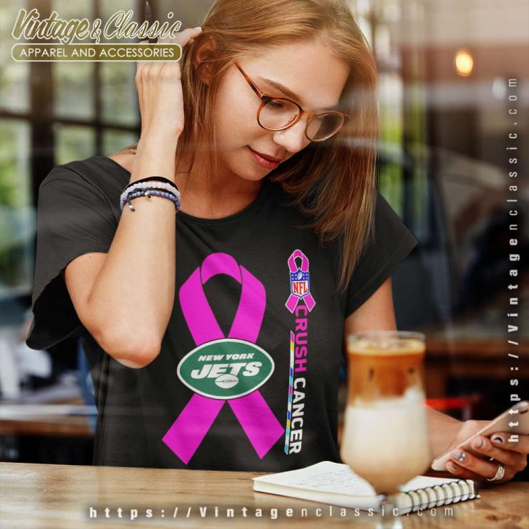 New York Jets Nfl Crush Cancer 2023 Women TShirt New York Jets Nfl Crush Cancer 2023 Women TShirt