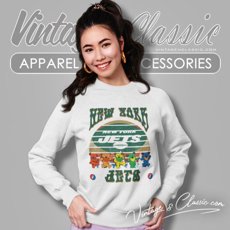New York Jets Nfl Grateful Dancing Bears Retro Sweatshirt New York Jets Nfl Grateful Dancing Bears Retro Sweatshirt