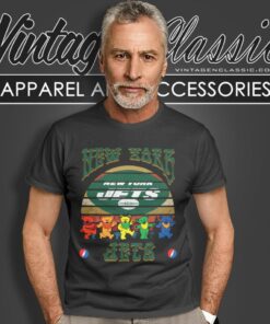 New York Jets Nfl Grateful Dancing Bears Retro T Shirt