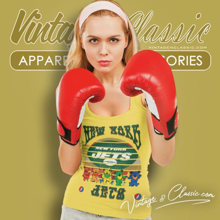 New York Jets Nfl Grateful Dancing Bears Retro Tank Top Racerback New York Jets Nfl Grateful Dancing Bears Retro Tank Top Racerback