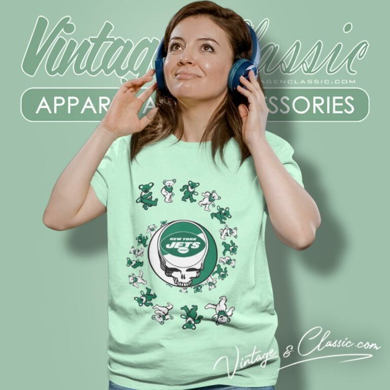 New York Jets Nfl Grateful Dancing Bears Women T Shirt New York Jets Nfl Grateful Dancing Bears Women T Shirt