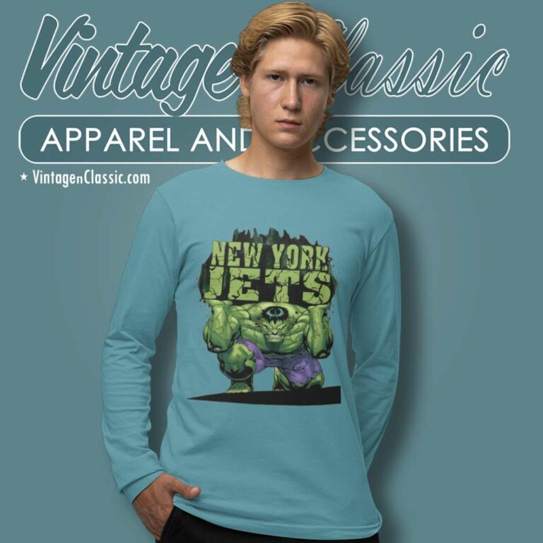 New York Jets Nfl Hulk Avengers Long Sleeve Tee New York Jets Nfl Hulk Avengers Long Sleeve Tee
