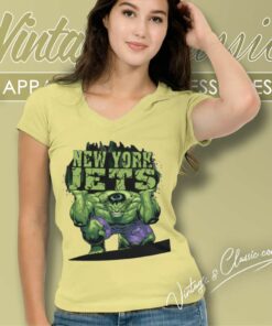 New York Jets Nfl Hulk Avengers V Neck TShirt