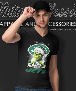 New York Jets Santa Grinch Christmas Love V Neck TShirt