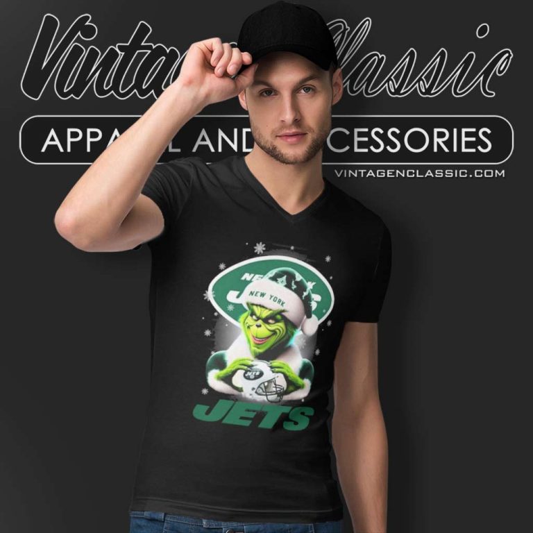 New York Jets Santa Grinch Christmas Love V Neck TShirt New York Jets Santa Grinch Christmas Love V Neck TShirt