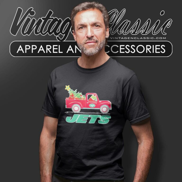 New York Jets Santa Grinch Driving Truck Christmas T Shirt New York Jets Santa Grinch Driving Truck Christmas T Shirt