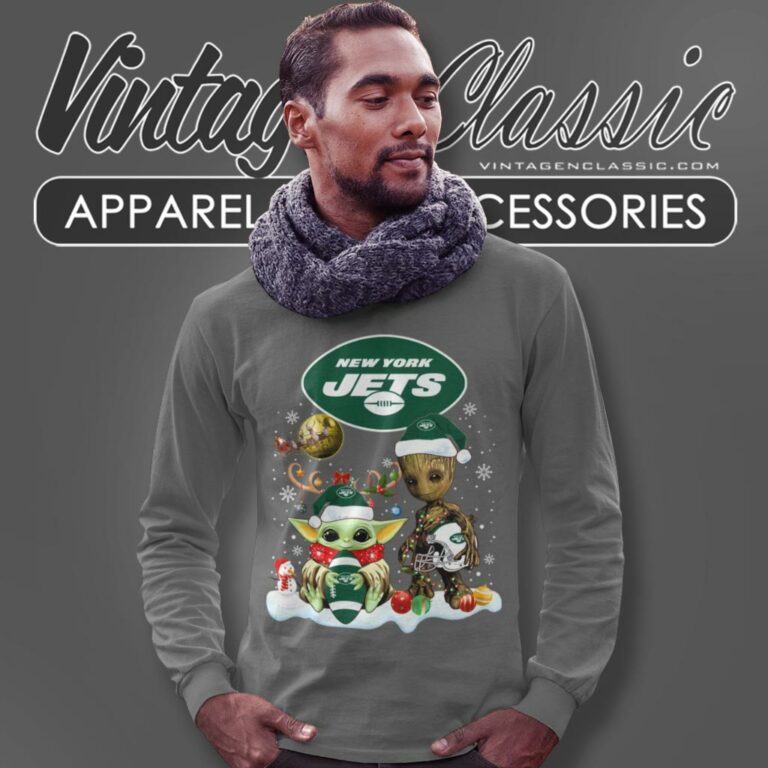 New York Jets Shirt Baby Yoda And Groot Santa Christmas Long Sleeve Tee New York Jets Shirt Baby Yoda And Groot Santa Christmas Long Sleeve Tee