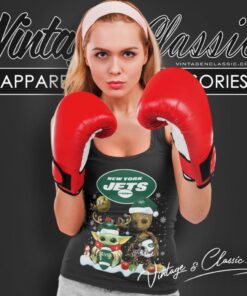 New York Jets Shirt Baby Yoda And Groot Santa Christmas Tank Top Racerback