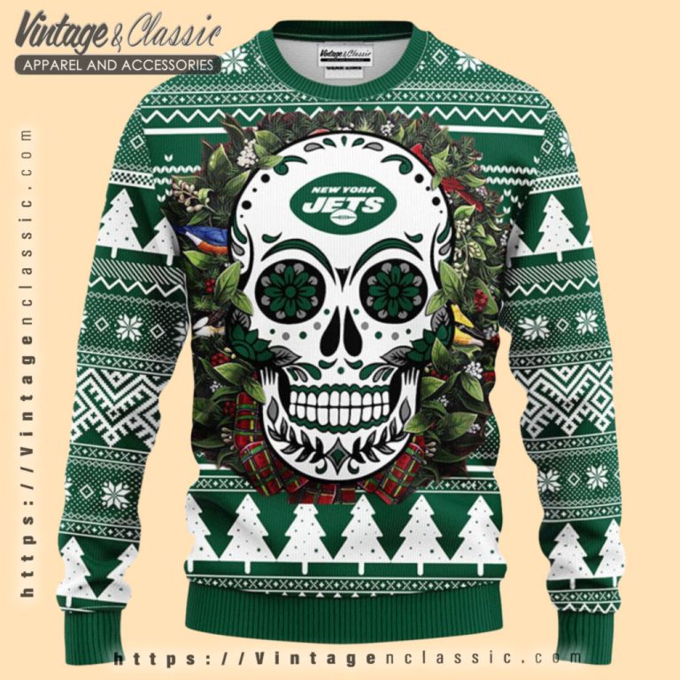 New York Jets Skull Ugly Christmas Sweater Ugly Christmas Sweater New York Jets Skull Ugly Christmas Sweater Ugly Christmas Sweater