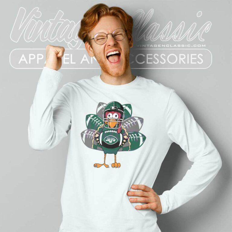 New York Jets Turkey Thanksgiving Long Sleeve Tee New York Jets Turkey Thanksgiving Long Sleeve Tee