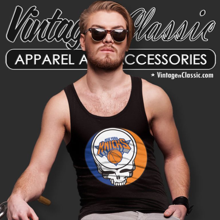 New York Knicks Grateful Dead Steal Your Face Tank Top Racerback New York Knicks Grateful Dead Steal Your Face Tank Top Racerback