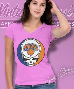 New York Knicks Grateful Dead Steal Your Face V Neck TShirt