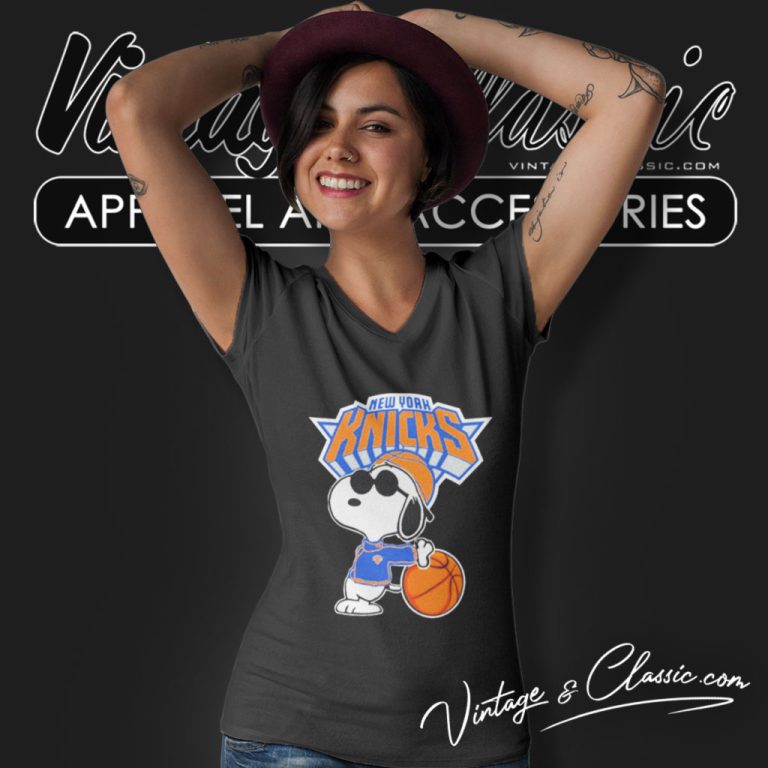 New York Knicks Nba X Snoopy Dog Peanuts V Neck TShirt New York Knicks Nba X Snoopy Dog Peanuts V Neck TShirt