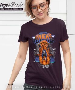 New York Knicks Spiderman Basketball Black Women TShirt