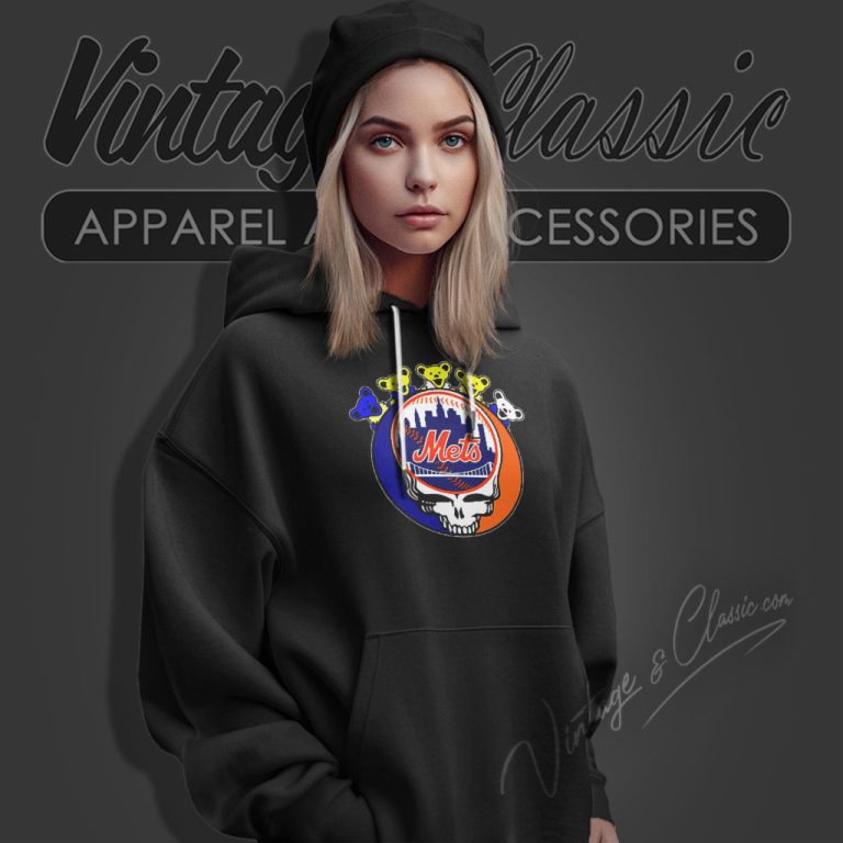 New York Mets Grateful Dead Grateful Bear Hoodie New York Mets Grateful Dead Grateful Bear Hoodie