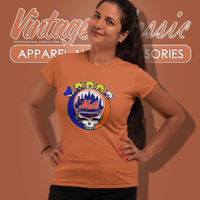 New York Mets Grateful Dead Grateful Bear Women T Shirt New York Mets Grateful Dead Grateful Bear Women T Shirt