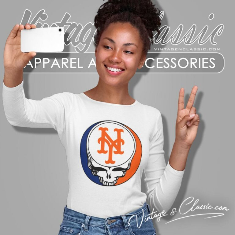 New York Mets Grateful Dead Steal Your Face Long Sleeve Tee New York Mets Grateful Dead Steal Your Face Long Sleeve Tee