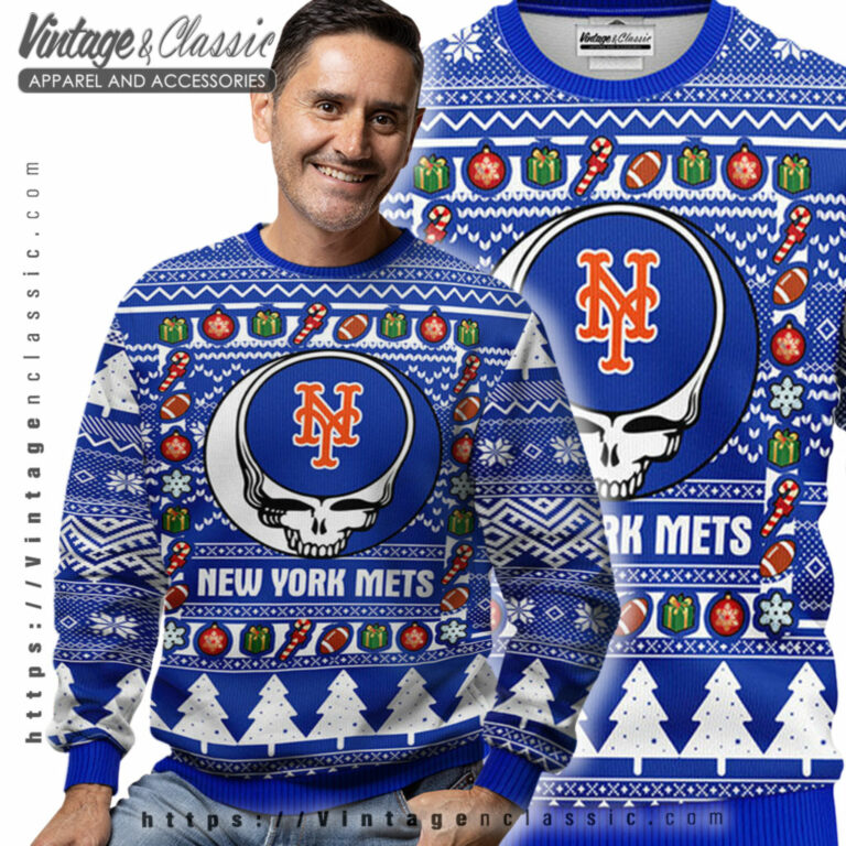 New York Mets Grateful Dead Ugly Sweater Men Ugly Sweater New York Mets Grateful Dead Ugly Sweater Men Ugly Sweater