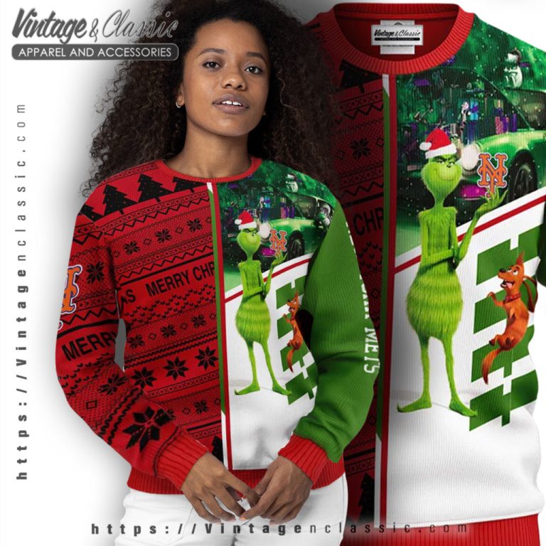 New York Mets Grinch Ugly Christmas Sweater Women Ugly Sweater New York Mets Grinch Ugly Christmas Sweater Women Ugly Sweater