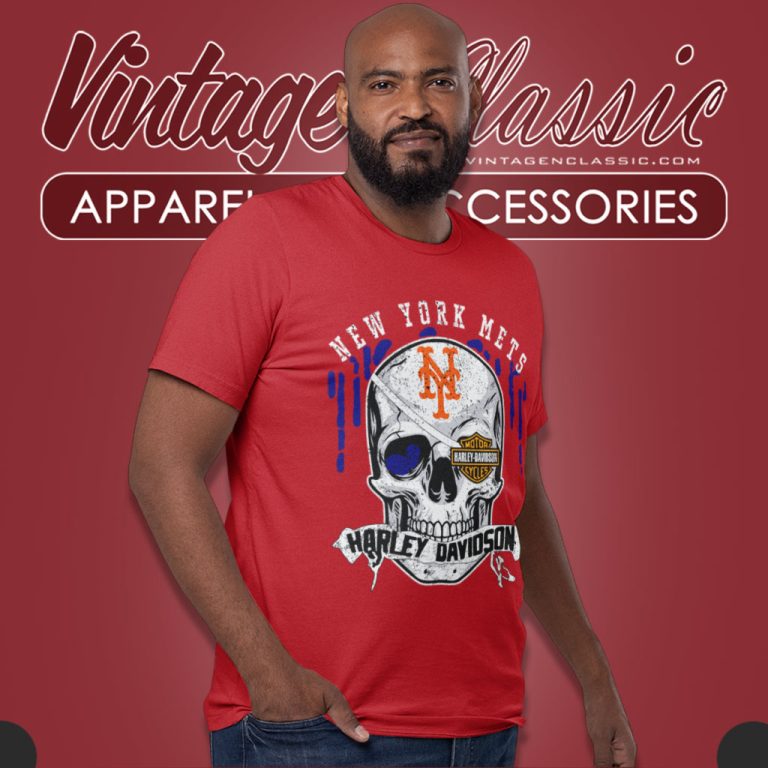 New York Mets Harley Davidson Skull T Shirt New York Mets Harley Davidson Skull T Shirt