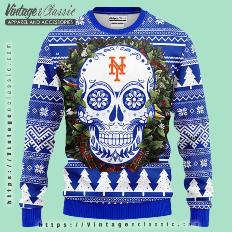 New York Mets Skull Ugly Christmas Sweater Ugly Christmas Sweater New York Mets Skull Ugly Christmas Sweater Ugly Christmas Sweater