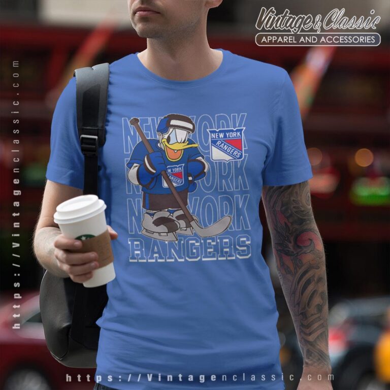 New York Rangers Donald Duck Hockey Shirt T shirt New York Rangers Donald Duck Hockey Shirt T shirt