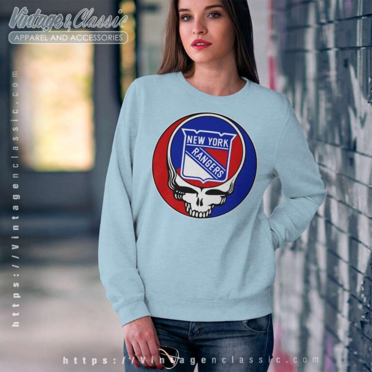 New York Rangers Grateful Dead Logo Band Sweatshirt New York Rangers Grateful Dead Logo Band Sweatshirt