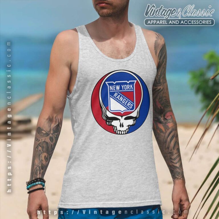 New York Rangers Grateful Dead Logo Band Tank Top Racerback New York Rangers Grateful Dead Logo Band Tank Top Racerback