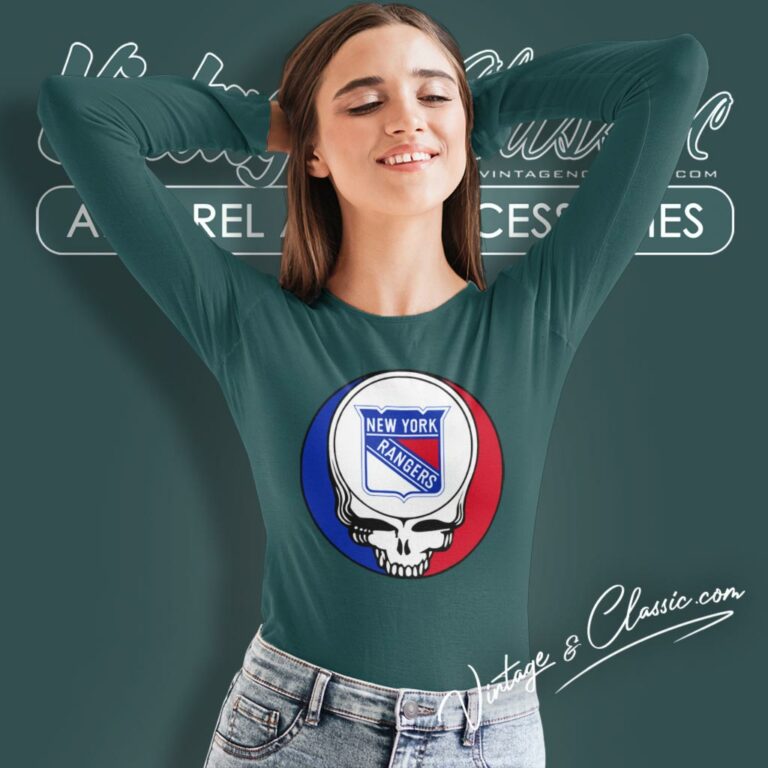 New York Rangers Grateful Dead Steal Your Face Long Sleeve Tee New York Rangers Grateful Dead Steal Your Face Long Sleeve Tee