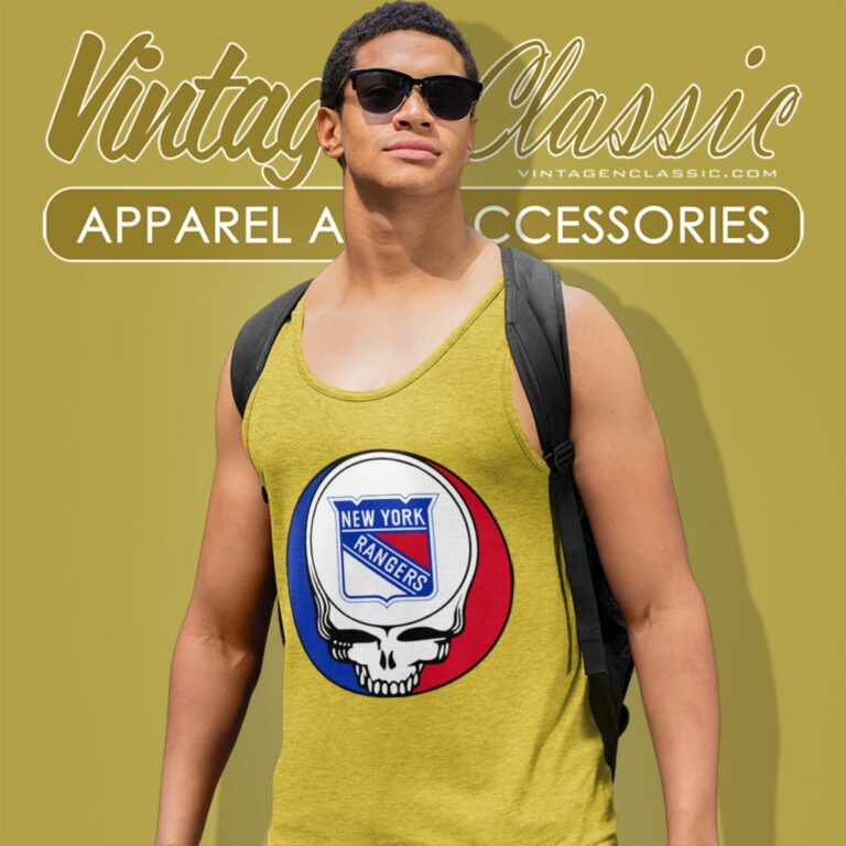 New York Rangers Grateful Dead Steal Your Face Tank Top Racerback New York Rangers Grateful Dead Steal Your Face Tank Top Racerback