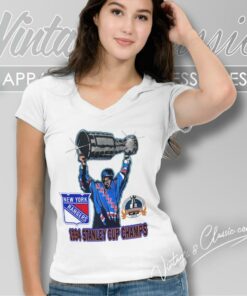 New York Rangers Shirt 1994 Nhl Stanley Cup Champion Mark Messier Magic Johnson V Neck TShirt 1
