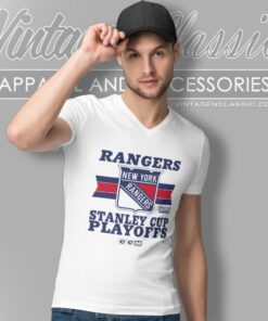 New York Rangers Stanley Cup Playoffs V Neck TShirt 1