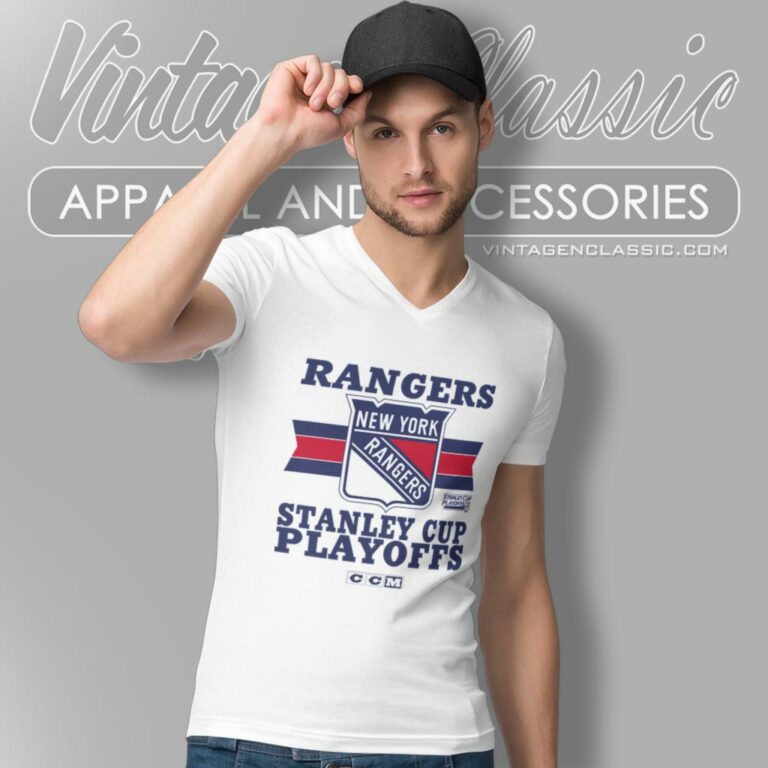 New York Rangers Stanley Cup Playoffs V Neck TShirt 1 New York Rangers Stanley Cup Playoffs V Neck TShirt 1