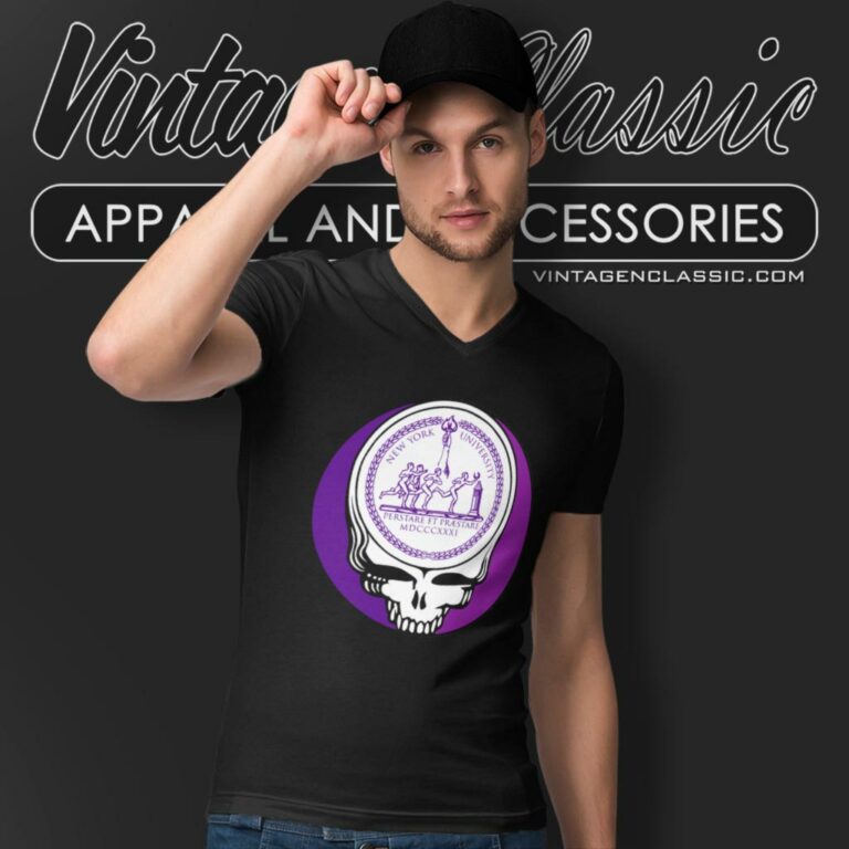 New York University Grateful Dead Steal Your Face V Neck TShirt New York University Grateful Dead Steal Your Face V Neck TShirt