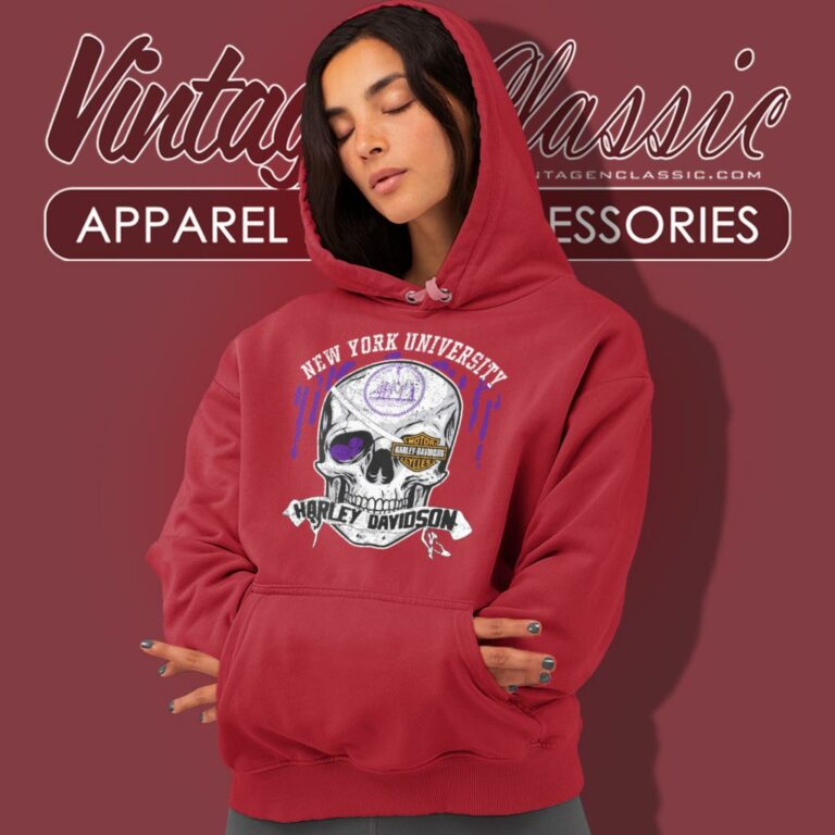 New York University Harley Davidson Skull Hoodie New York University Harley Davidson Skull Hoodie