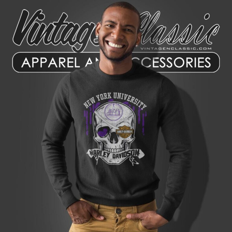 New York University Harley Davidson Skull Sweatshirt New York University Harley Davidson Skull Sweatshirt