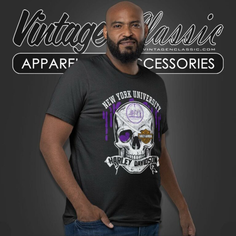 New York University Harley Davidson Skull T Shirt New York University Harley Davidson Skull T Shirt